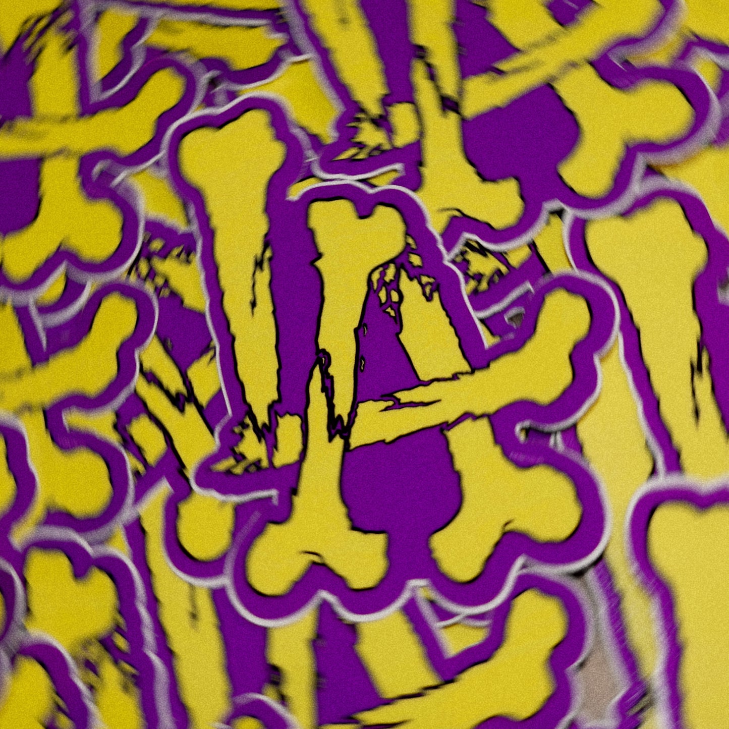 LA Bones Sticker - Purple&Yellow
