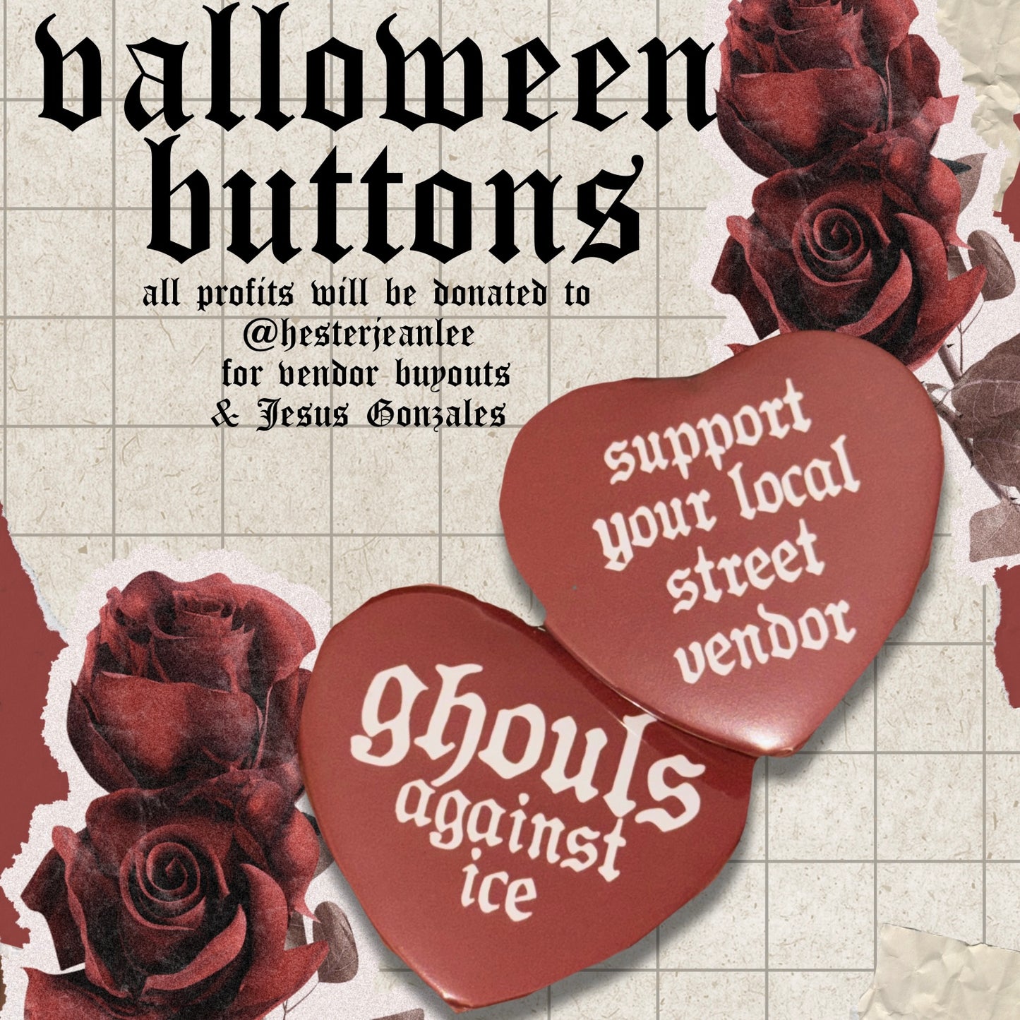 Valloween Buttons for a cause…